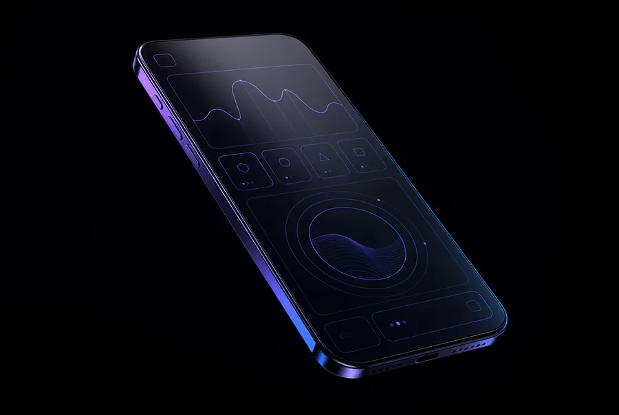 Obsidian glass smartphone render