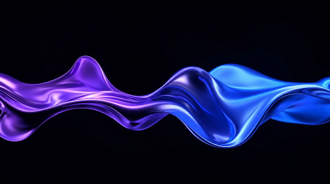 Liquid chrome form over a dark ground